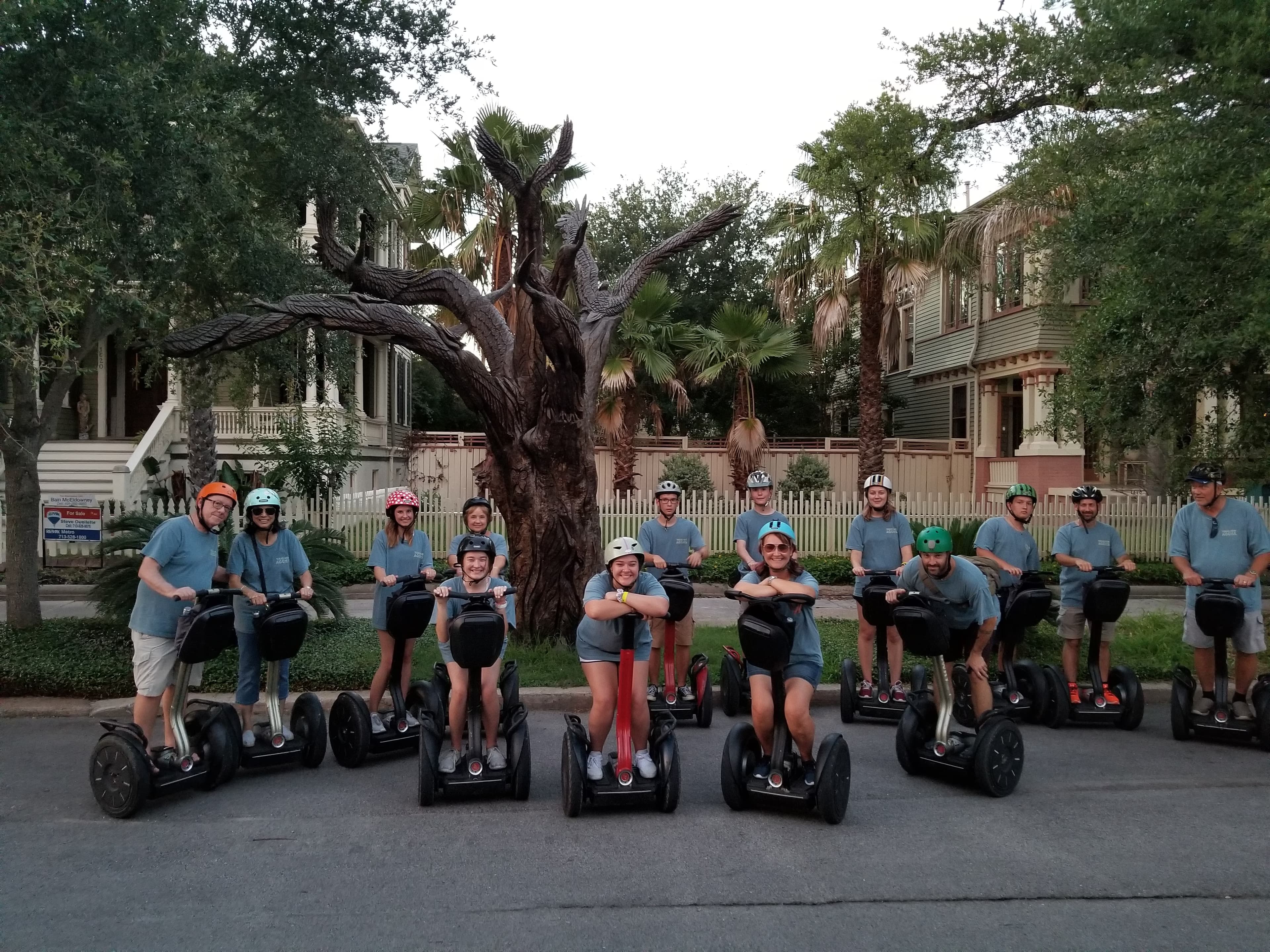 Tour guide teaching guests how to ride Segway