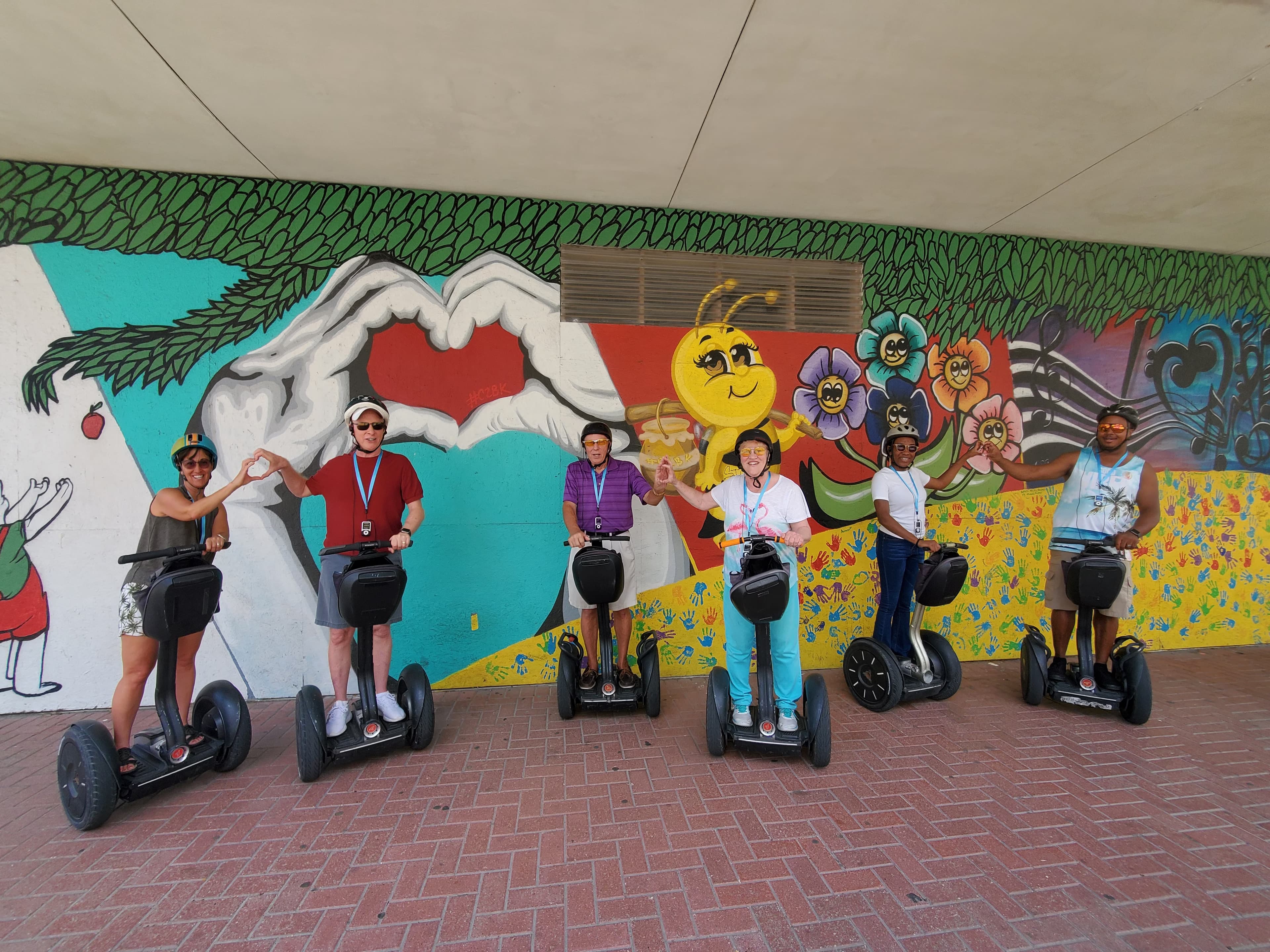 Tour group at scenic Galveston viewpoint