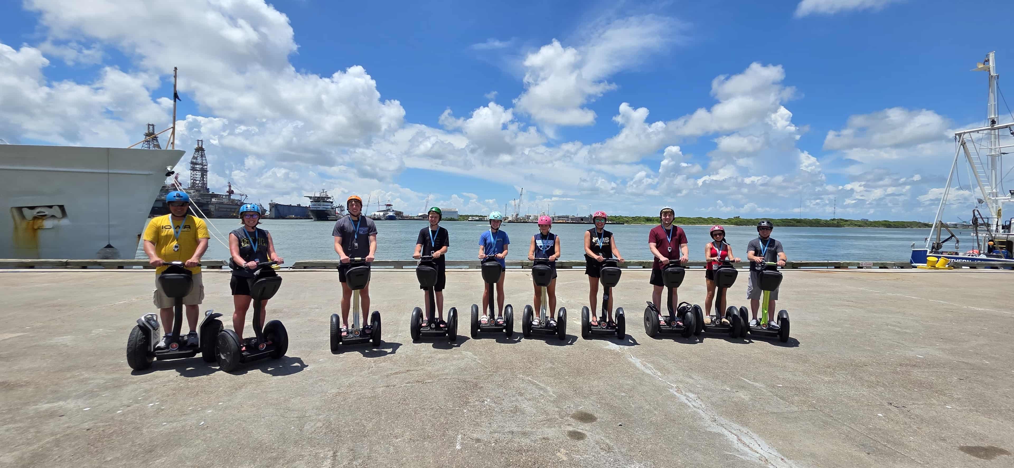 Recent tour group enjoying Galveston Segway experience